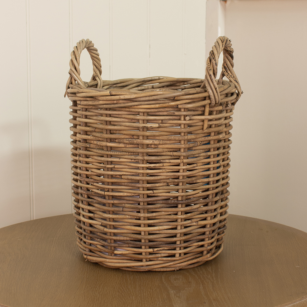 Small Round Log Basket Wicker