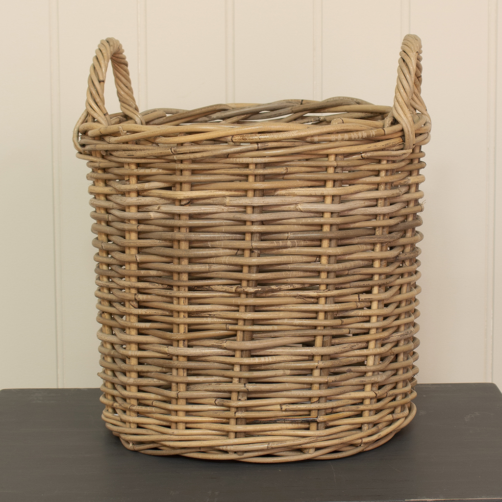 Medium Round Log Basket Wicker