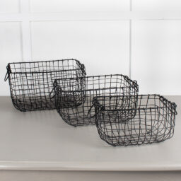 Black Wire Baskets Set of 3