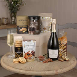 Lets Celebrate gift Hamper. Food and Sparkling Wine items in a gift box.