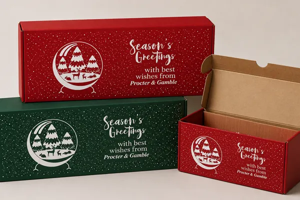 Fully branded Christmas hamper outers produced for a global FMCG company