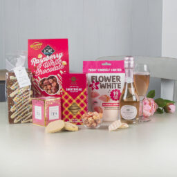Perfectly Pink Hamper for Her or Him. Selection of treats and Rose sparking wine