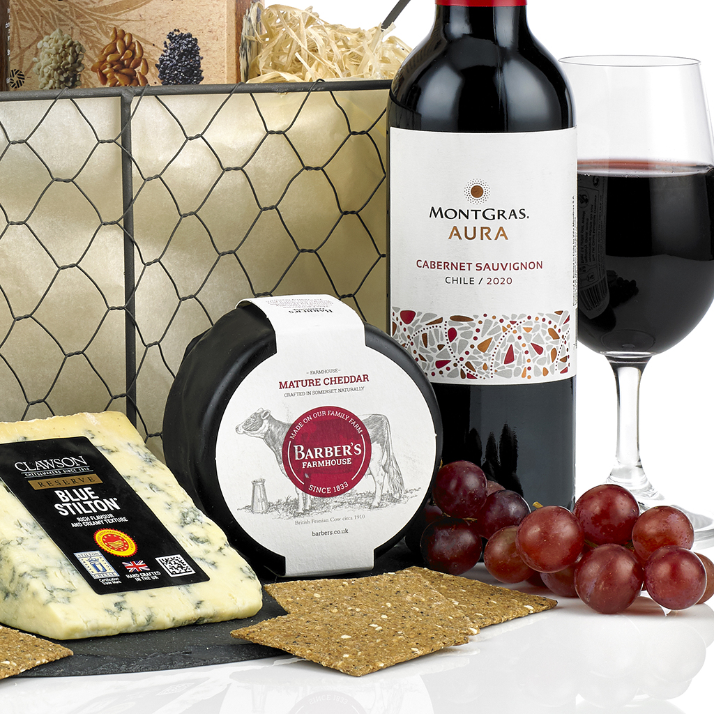 Cheese & Wine Basket Virginia Hayward