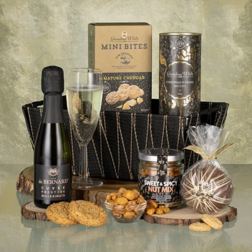 Jolly Christmas Treats Prosecco Basket Christmas Hamper