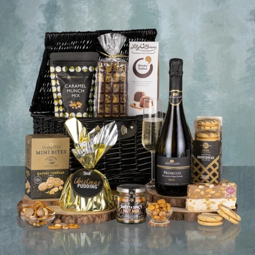 Mistletoe Prosecco Christmas Lidded Basket Gift