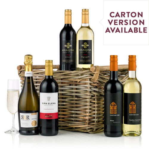 Six Wines in Wicker Hamper